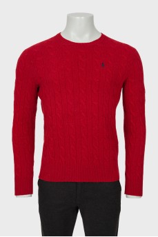 Чоловічий вовняний светр із логотипом бренду