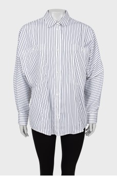 Чорно-біла сорочка в принт-смужку