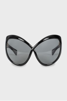 Черные солнцезащитные очки кошачий глаз