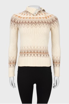 Кашемировый вязанный свитер 