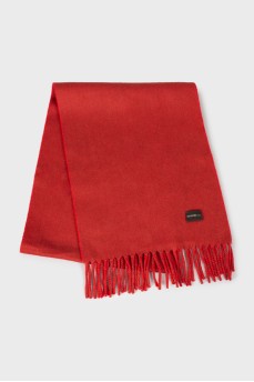 Кашемировый красный шарф 