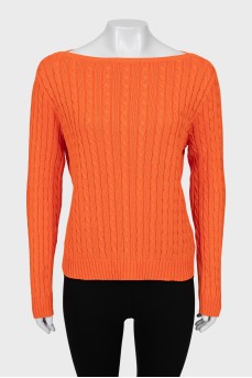 Вязаный свитер оранжевого цвета