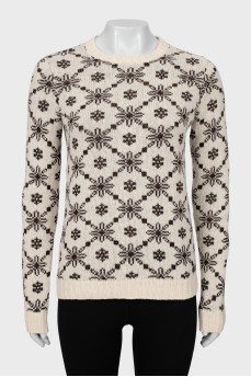 Кашемировый свитер с узором