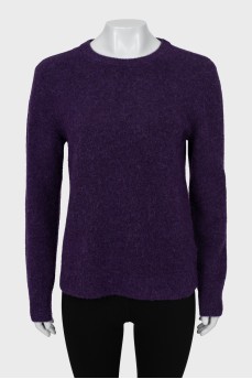 Вязаный свитер фиолетового цвета