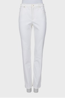 Прямі джинси білого кольору