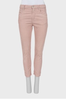 Вельветовые брюки розового цвета