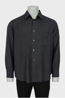 Мужская рубашка серого цвета с карманом
