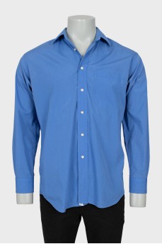 Мужская классическая рубашка синего цвета