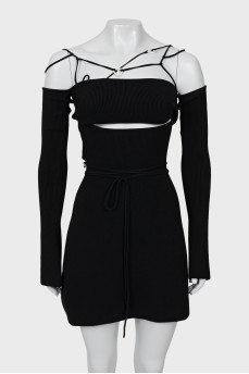 Чорна сукня міні з биркою
