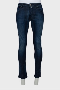 Мужские темно-синие джинсы skinny fit