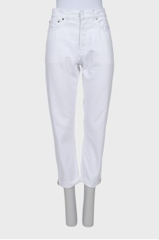 Зауженные джинси білого кольору