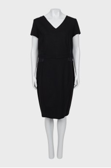 Приталена чорна сукня з биркою