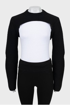 Укороченный свитер черного цвета