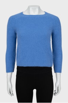 Укорочений светр синього кольору
