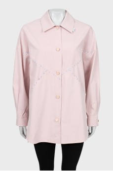 Розовая рубашка оверсайз