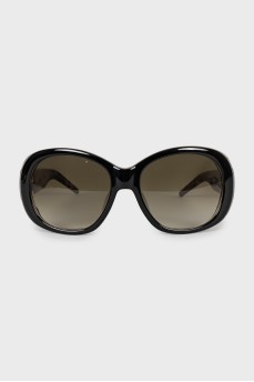 Овальные солнцезащитные очки с принтом 