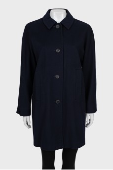 Пальто із кашеміру синього кольору