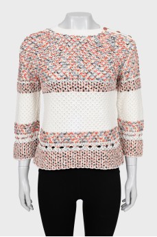 Плетений светр комбінованого кольору
