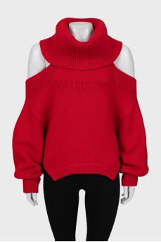 Вовняний светр із відкритою спиною