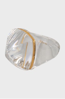 Прозрачное кольцо из хрусталя