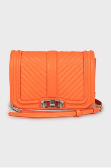Стьобана сумка оранжевого кольору