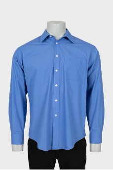 Мужская прямая рубашка голубого цвета