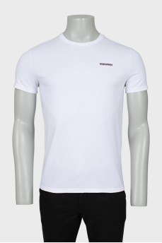 Чоловіча біла футболка з логотипом бренду