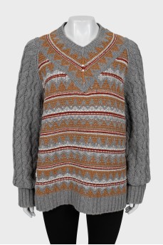 Вязаный свитер из кашемира с биркой