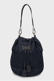 Текстильная сумка-ведро синего цвета