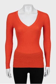 Облягаючий пуловер оранжевого кольору