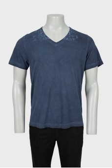 Мужская свободная футболка синего цвета