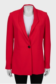 Красный пиджак приталенного кроя