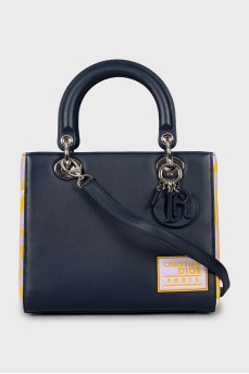 Сумка Lady Dior з принтом з боків
