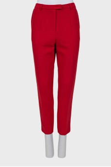 Шерстяные брюки красного цвета