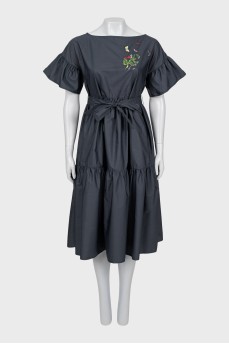Сукня А-силуету декорована вишивкою