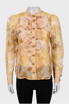 Блуза декорированная пуговицами с биркой