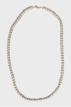 Длинное ожерелье из серебра