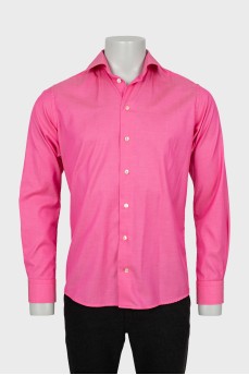Мужская приталенная рубашка розового цвета