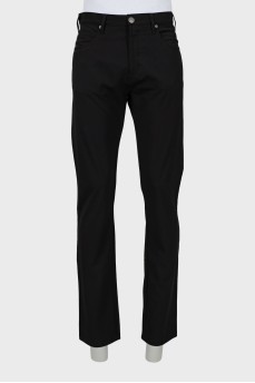Мужские прямые брюки черного цвета