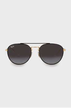 Сонцезахисні окуляри browline із золотистими дужками