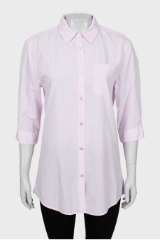 Розовая рубашка с укороченным рукавом