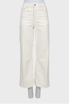 Білі джинси wide leg fit