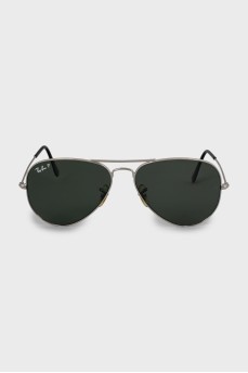 Сонцезахисні окуляри зі сріблястою оправою Aviator