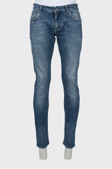 Чоловічі джинси slim fit з потертостями