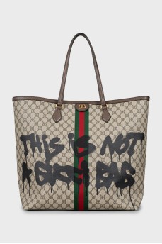 Сумка The Hacker Project Graffiti Tote by Balenciaga x Gucci