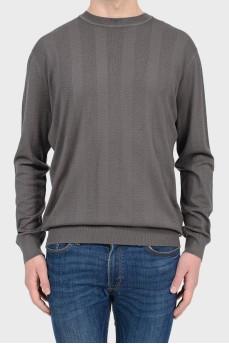 Серый шерстяной пуловер