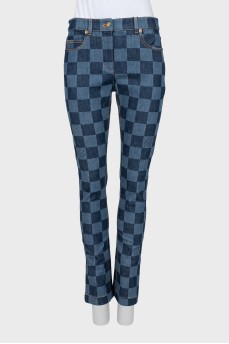 Клітчасті джинси slim fit з биркою