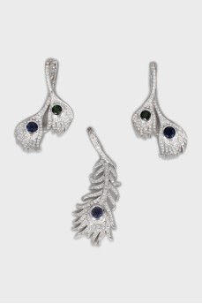 Комплект из белого золота Peacock