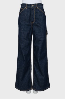 Сині джинси wide leg fit з биркою