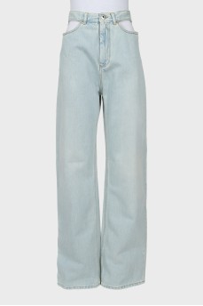 Блакитні джинси wide leg fit